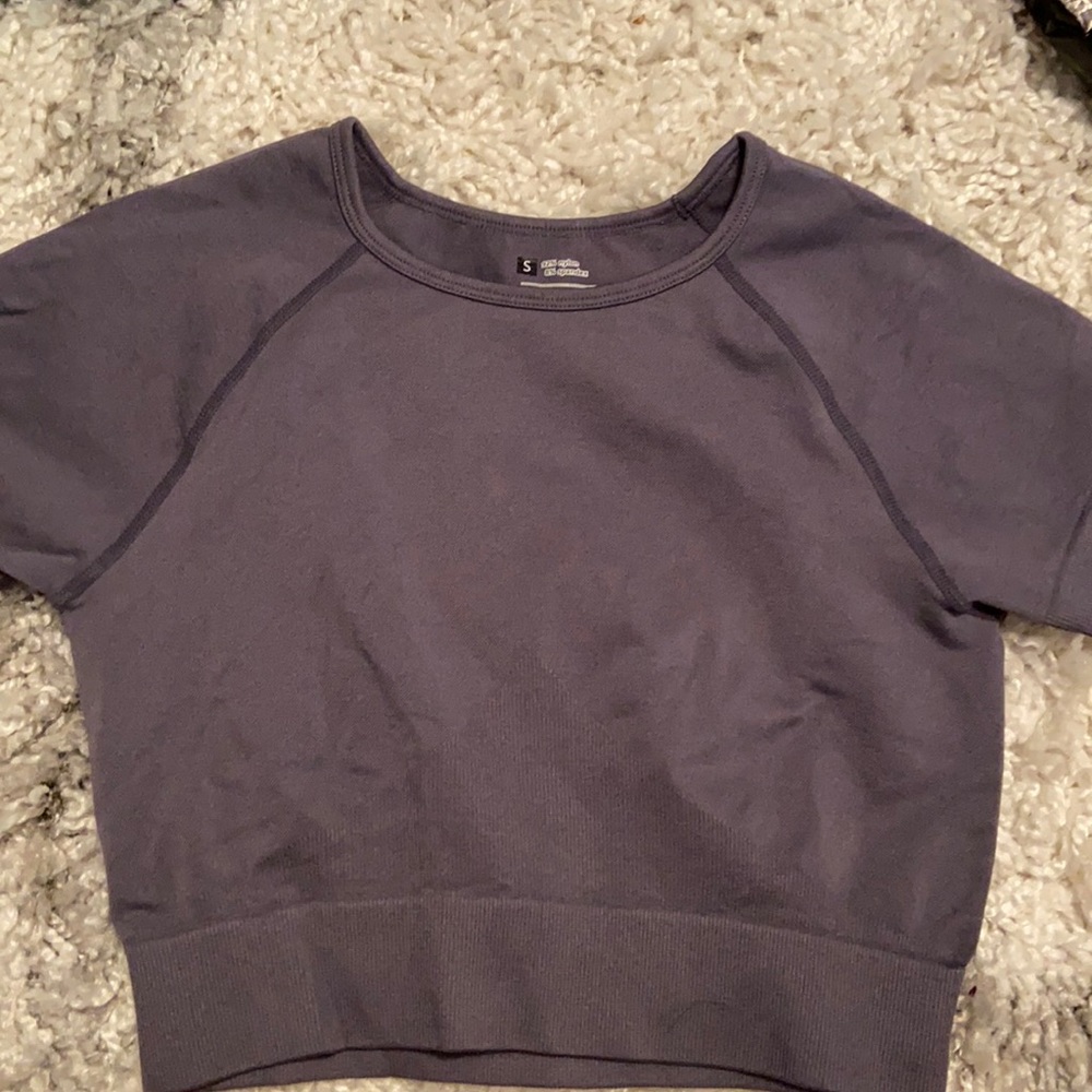Gray workout crop top